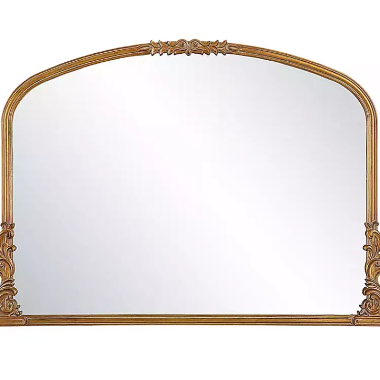 Decorative Mirrors-Kirklands Home Antique Baroque Arched Wall Mirror Gold