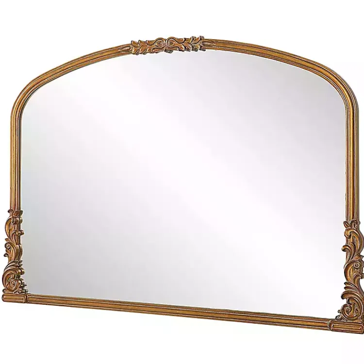 Decorative Mirrors-Kirklands Home Antique Baroque Arched Wall Mirror Gold