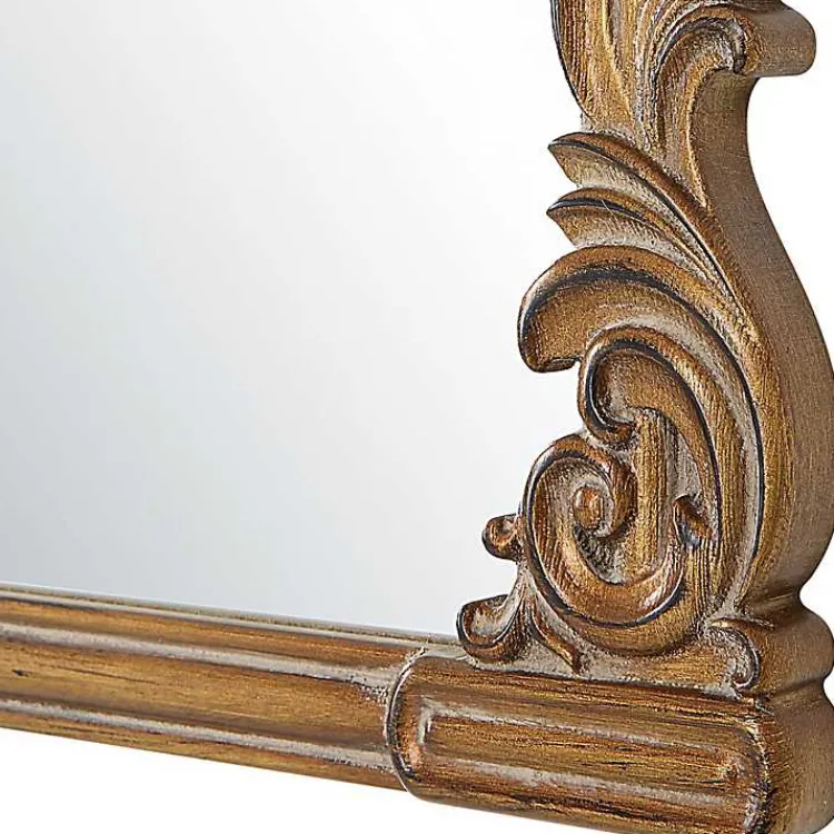 Decorative Mirrors-Kirklands Home Antique Baroque Arched Wall Mirror Gold