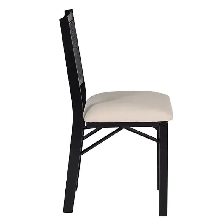 Dining Chairs-Kirklands Home Black Woven Cane Foldable Dining Chair
