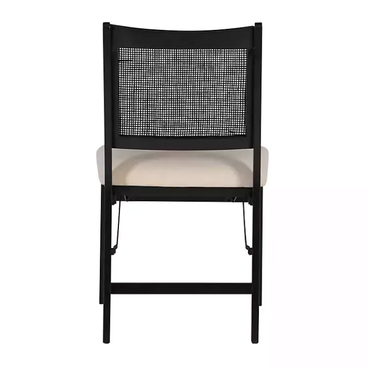 Dining Chairs-Kirklands Home Black Woven Cane Foldable Dining Chair