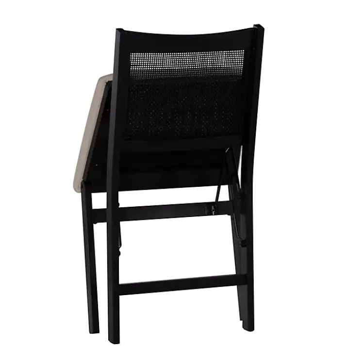 Dining Chairs-Kirklands Home Black Woven Cane Foldable Dining Chair