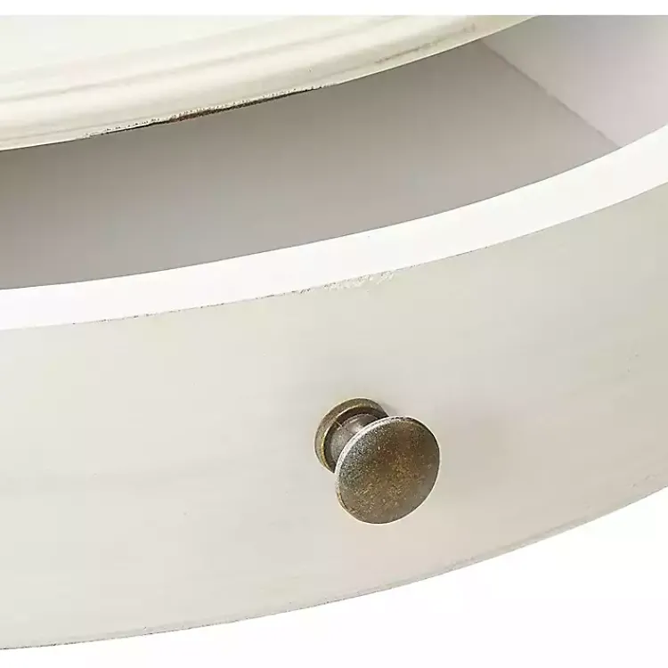 Accent & End Tables-Kirklands Home Round Antique Pedestal Accent Table White