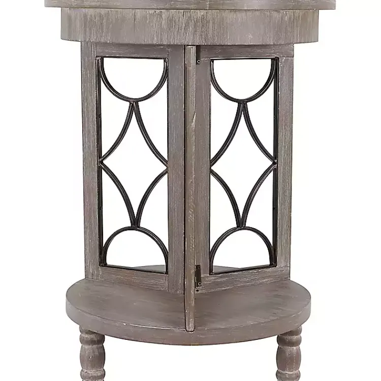 Accent & End Tables-Kirklands Home Roberta Wood Decorative Metal Accent Table Gray