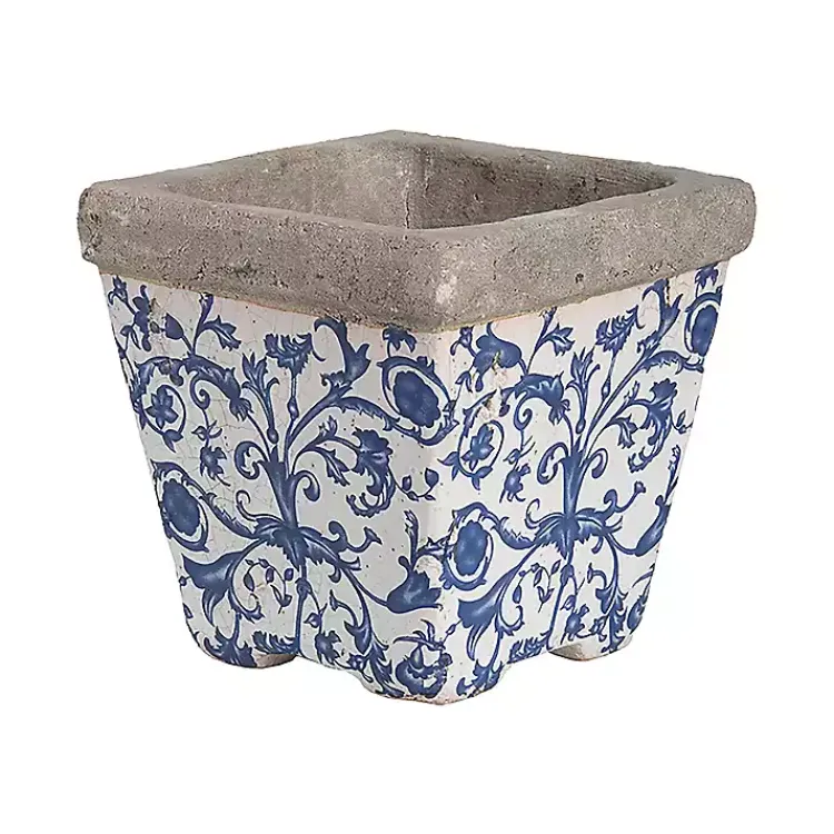 Planters-Kirklands Home Blue and White Ceramic Flower Pots, Set of 3