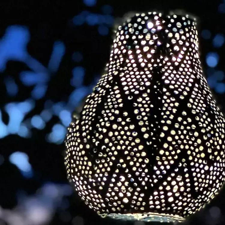 Outdoor Lighting-Kirklands Home Forest Ikat Bulb Hanging LED Outdoor Lantern Green