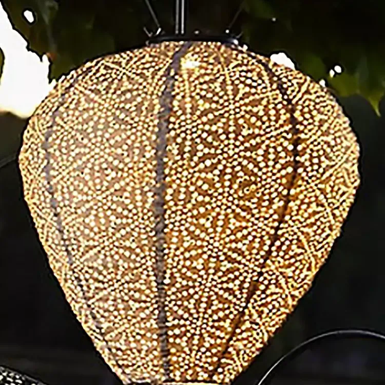 Outdoor Lighting-Kirklands Home LED Taupe Balloon Outdoor Hanging Lantern Gray