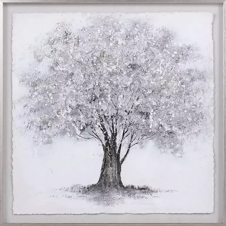 Framed Art-Kirklands Home Silver Tree Rice Paper Framed Art Print