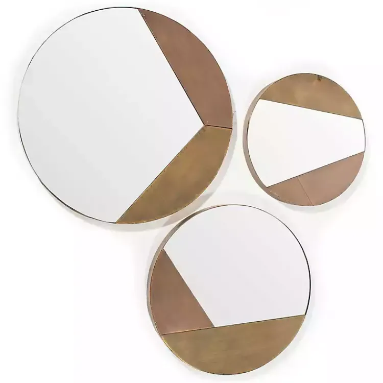 Decorative Mirrors-Kirklands Home Alexander Round Metal Wall Mirrors, Set of 3