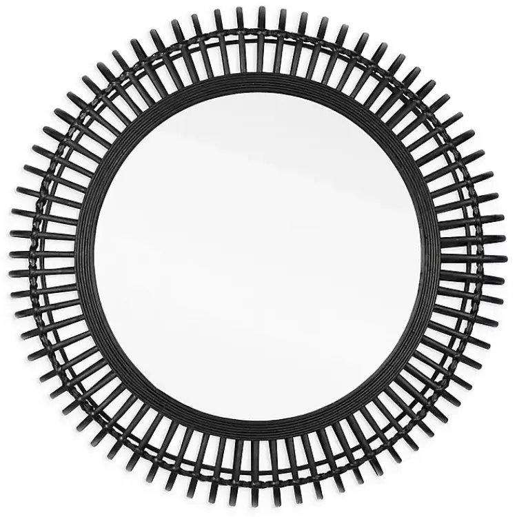 Decorative Mirrors-Kirklands Home Reina Black Bamboo Wall Mirror