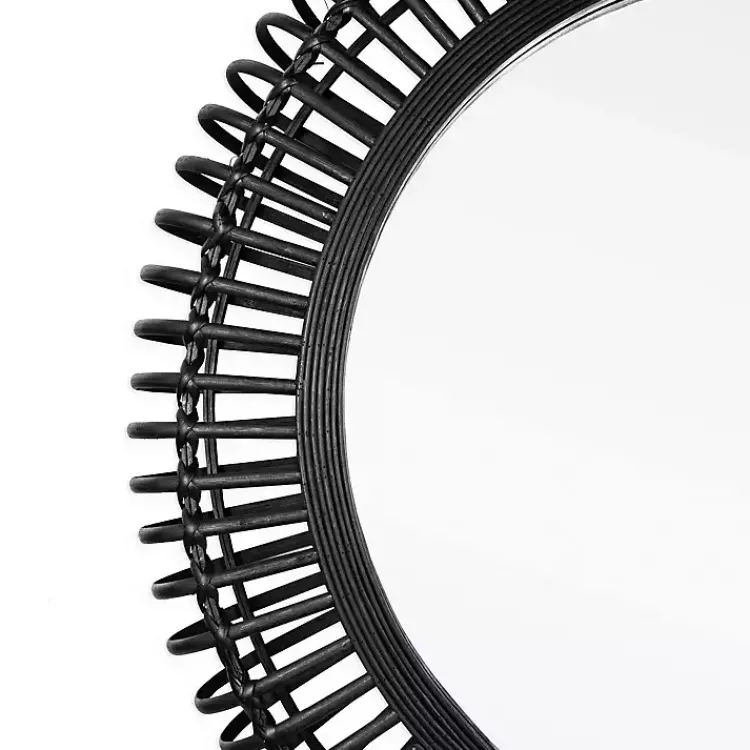 Decorative Mirrors-Kirklands Home Reina Black Bamboo Wall Mirror