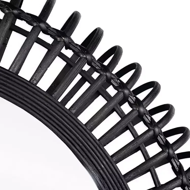 Decorative Mirrors-Kirklands Home Reina Black Bamboo Wall Mirror