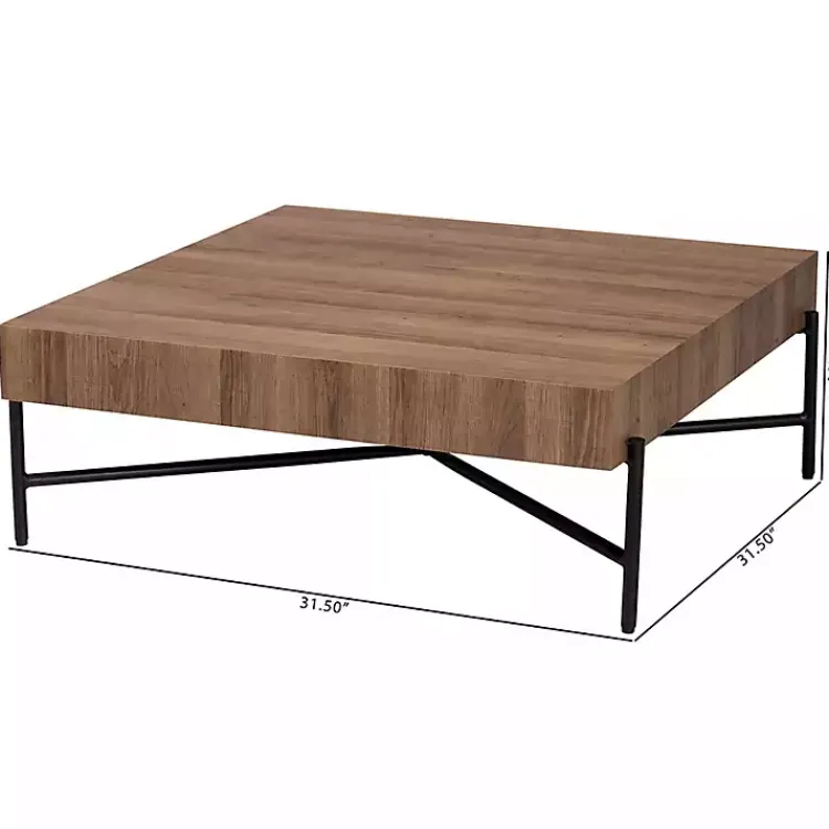 Coffee Tables-Kirklands Home Square Light Wood X Base Coffee Table Brown