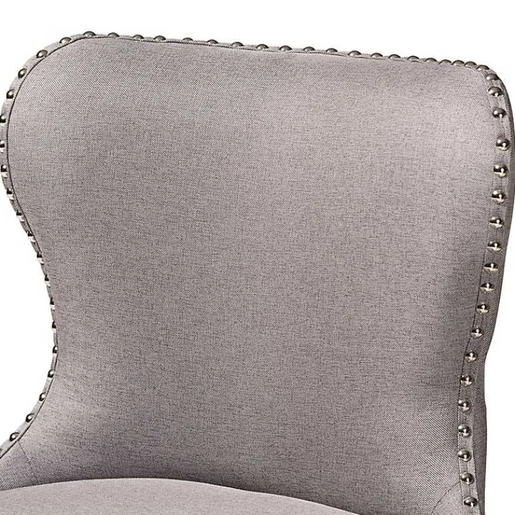 Bar Stools & Counter Height Stools-Kirklands Home Tufted Back Swivel Counter Stools, Set of 2 Gray