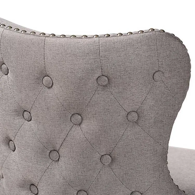 Bar Stools & Counter Height Stools-Kirklands Home Tufted Back Swivel Counter Stools, Set of 2 Gray