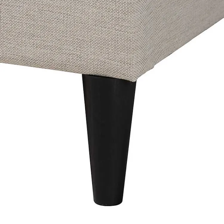 Beds & Headboards-Kirklands Home Beige Button Tufted Headboard Full Platform Bed Tan