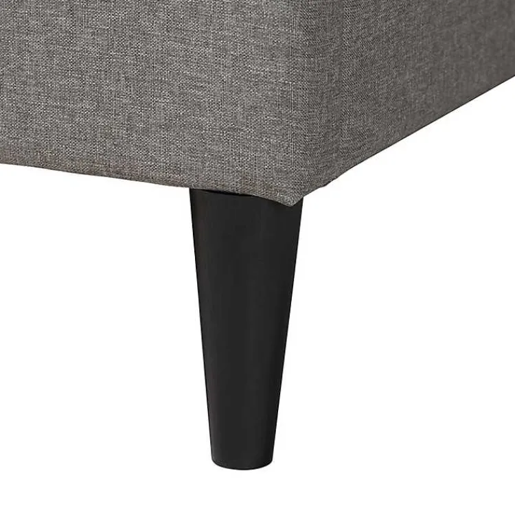 Beds & Headboards-Kirklands Home Button Tufted Headboard Full Platform Bed Gray