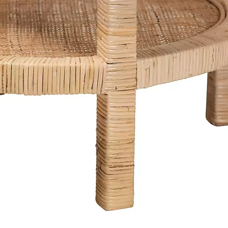 Accent & End Tables-Kirklands Home Light Brown Woven Rat Accent Table Tan