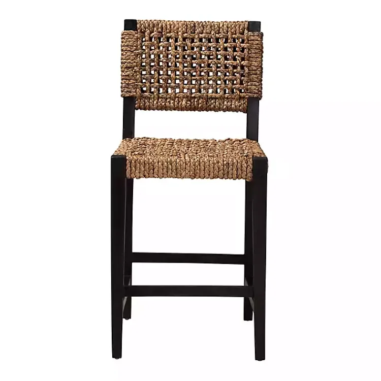 Bar Stools & Counter Height Stools-Kirklands Home Dark Mahogany Lattice Counter Stool Brown