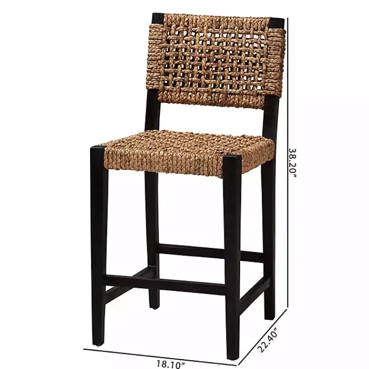 Bar Stools & Counter Height Stools-Kirklands Home Dark Mahogany Lattice Counter Stool Brown