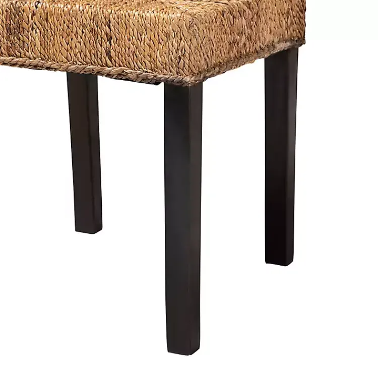 Dining Chairs-Kirklands Home Woven Banana Fiber and Mahogany Dining Chair Tan