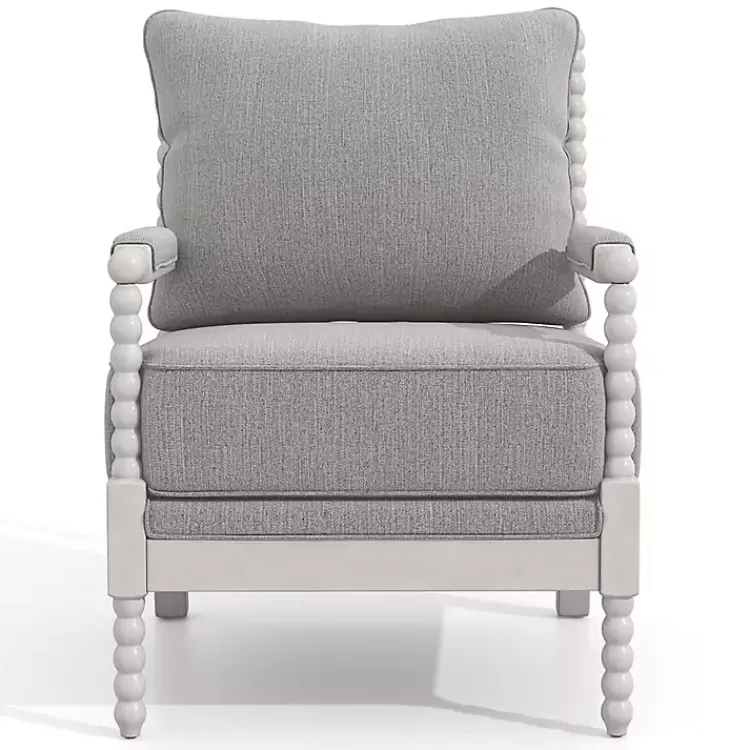 Accent Chairs-Kirklands Home and White Beaded Frame Accent Chair Gray