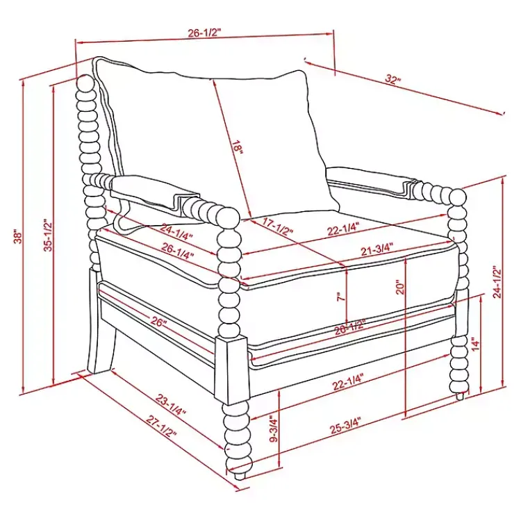 Accent Chairs-Kirklands Home and White Beaded Frame Accent Chair Gray