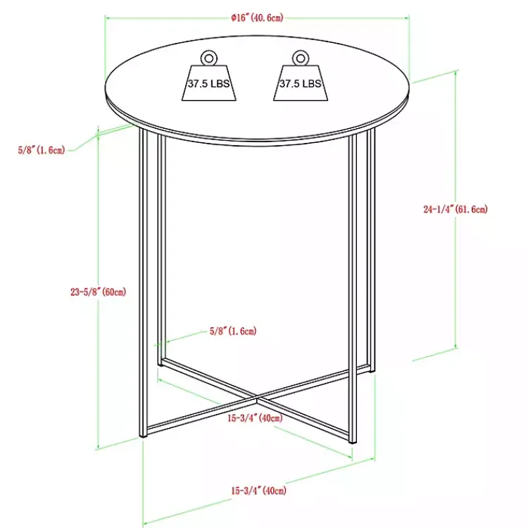 Accent & End Tables-Kirklands Home Round Marble and Gold Accent Table White
