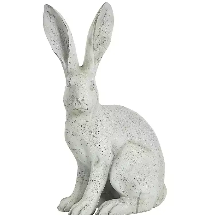 Garden Statues-Kirklands Home Distressed Bunny Garden Statue White