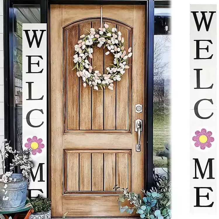 Garden Decor-Kirklands Home Welcome Spring Porch Board White