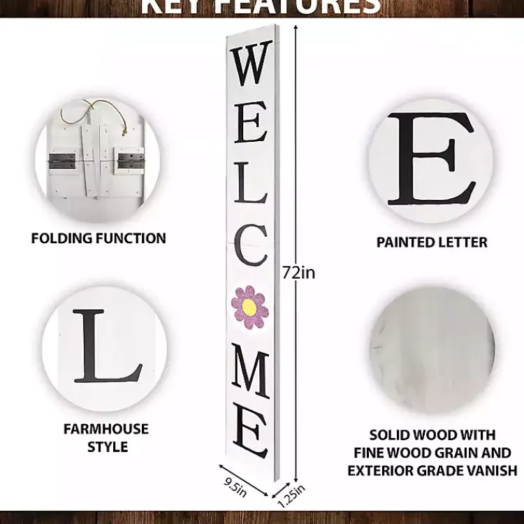 Garden Decor-Kirklands Home Welcome Spring Porch Board White