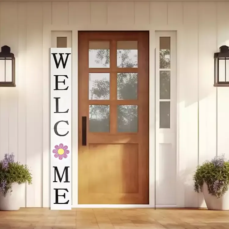 Garden Decor-Kirklands Home Welcome Spring Porch Board White
