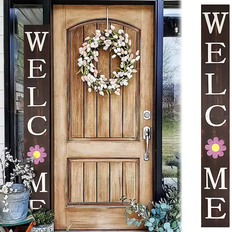 Garden Decor-Kirklands Home Welcome Spring Porch Board Brown