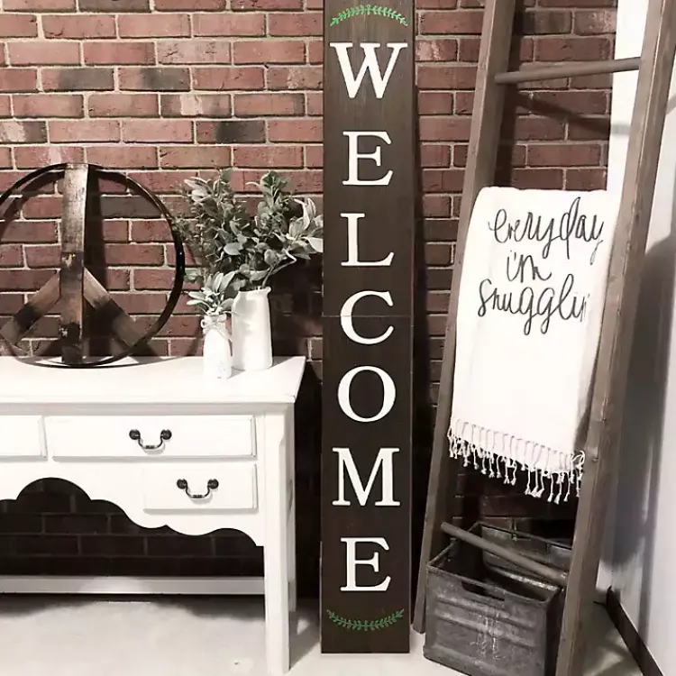 Garden Decor-Kirklands Home Natural Welcome Laurel Porch Board Brown