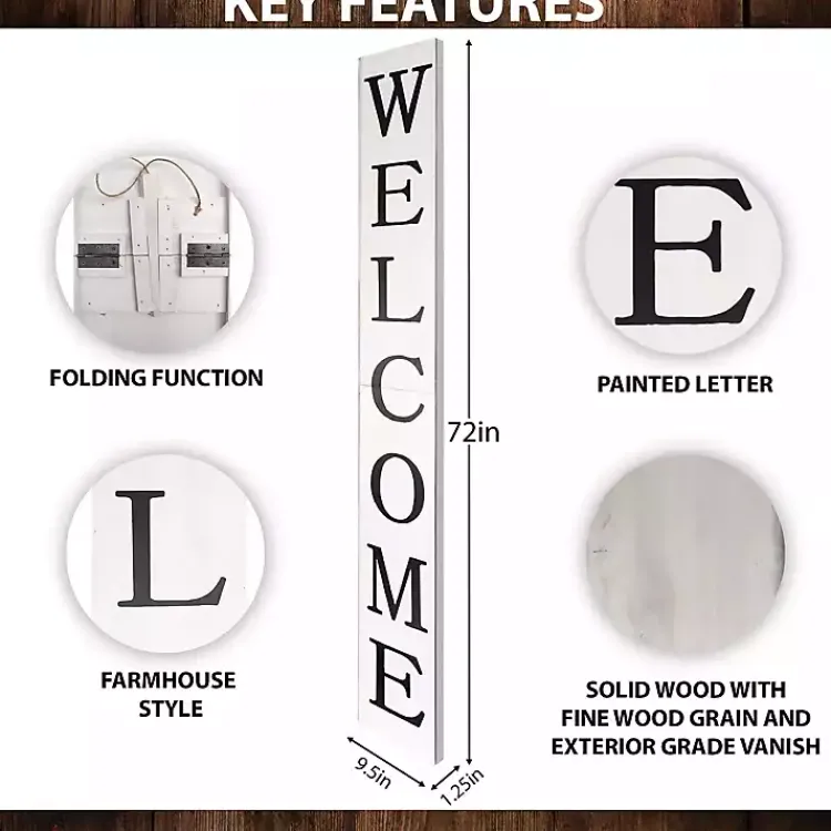 Garden Decor-Kirklands Home Foldable Welcome Porch Board White