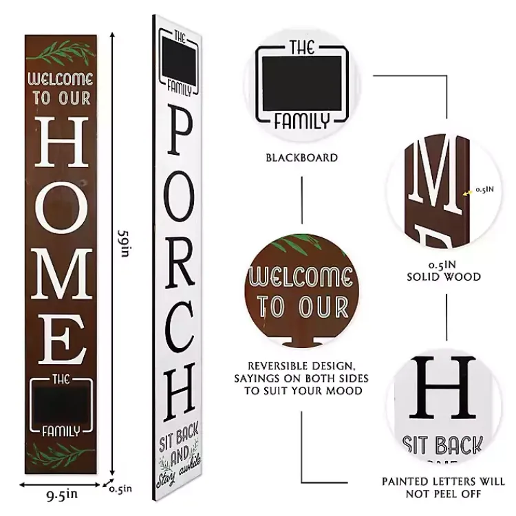Garden Decor-Kirklands Home Home Chalk Board Two-Sided Porch Board