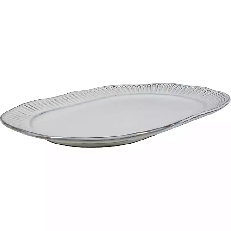 Serving & Entertaining-Kirklands Home Cream Scalloped Clay 2-pc. Serveware Set Ivory