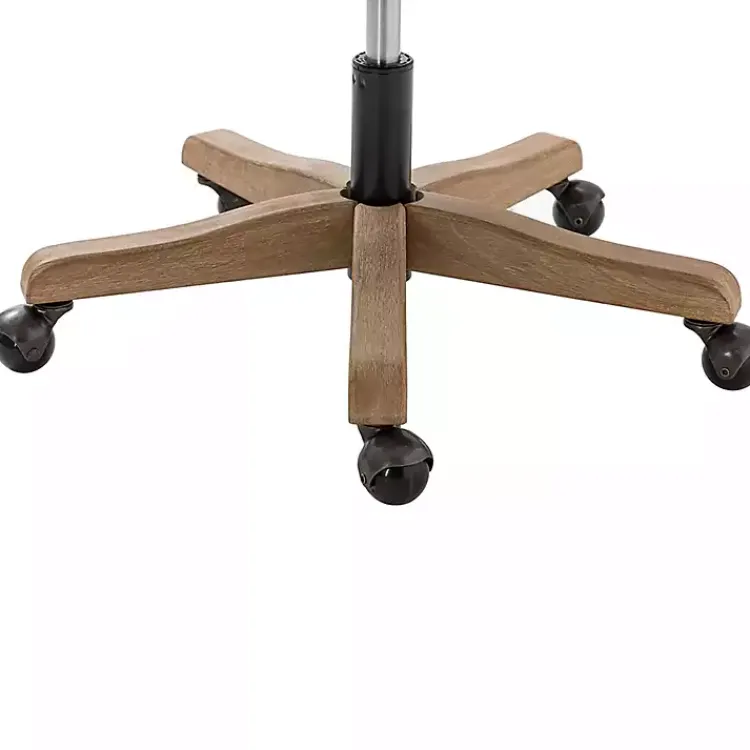 Office Furniture-Kirklands Home Rattan Swivel Office Chair Ivory