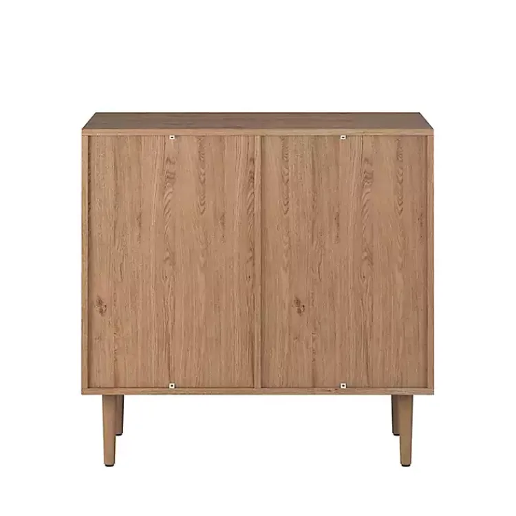 Cabinets & Sideboards-Kirklands Home Oak Wood and Arched Rat 2-Door Cabinet Tan