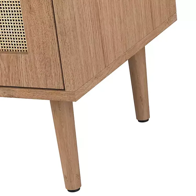 Cabinets & Sideboards-Kirklands Home Oak Wood and Arched Rat 2-Door Cabinet Tan