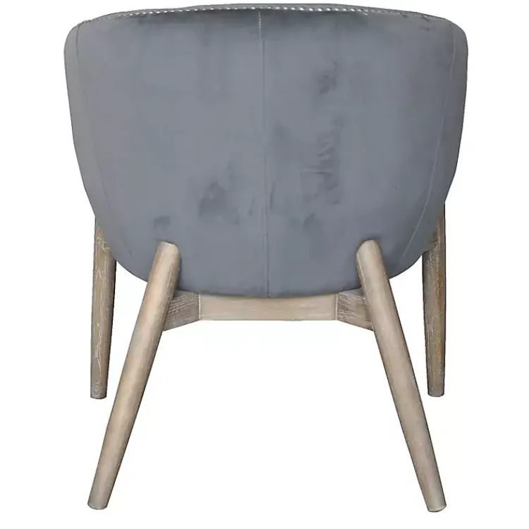 Accent Chairs-Kirklands Home Nadia Velvet Club Chair Gray