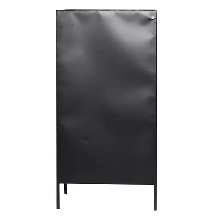 Kitchen Islands & Bar Carts-Kirklands Home Black Metal and Brown Wood Standing Wine Rack