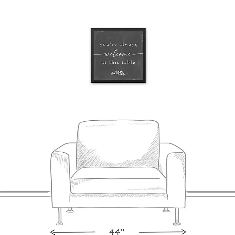 Wall Quotes & Signs-Kirklands Home Welcome at This Table Black Framed Canvas Print