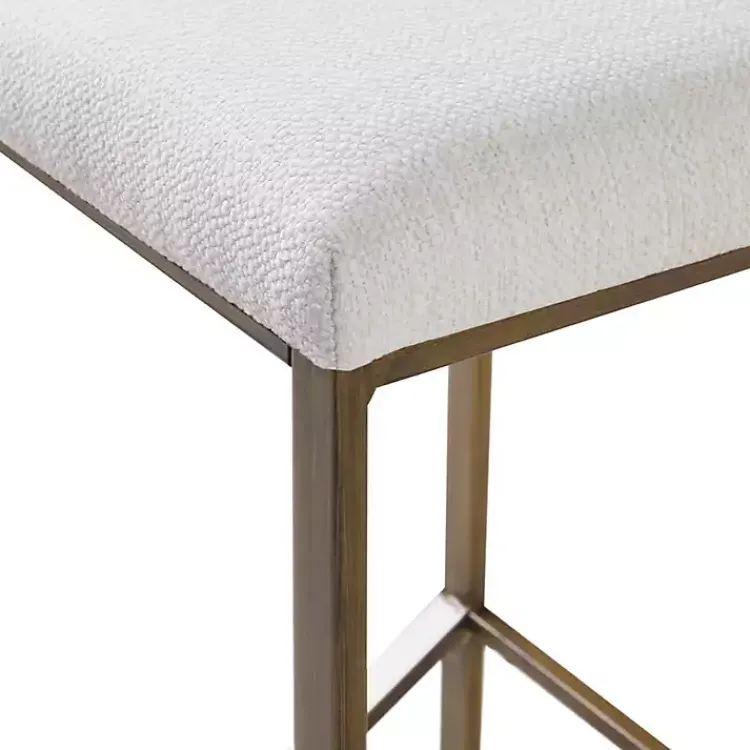 Bar Stools & Counter Height Stools-Kirklands Home Ivory and Gold Backless Counter Stool White