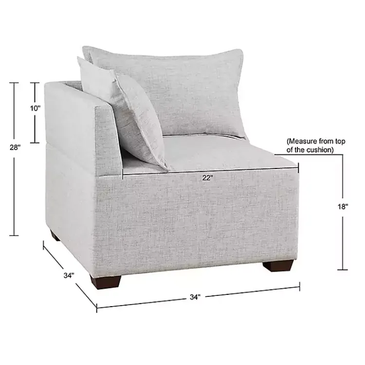 Sofas & Loveseats-Kirklands Home Silver Modular Corner Accent Chair Gray