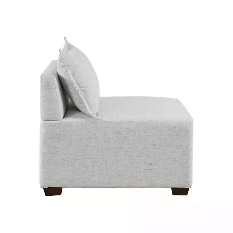 Sofas & Loveseats-Kirklands Home Silver Modular Armless Accent Chair Gray