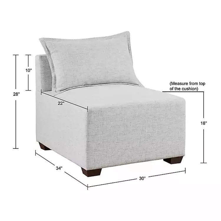 Sofas & Loveseats-Kirklands Home Silver Modular Armless Accent Chair Gray