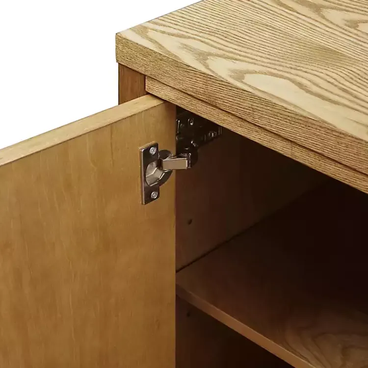 Entryway Furniture-Kirklands Home Wood Layered Doors Cabinet Brown