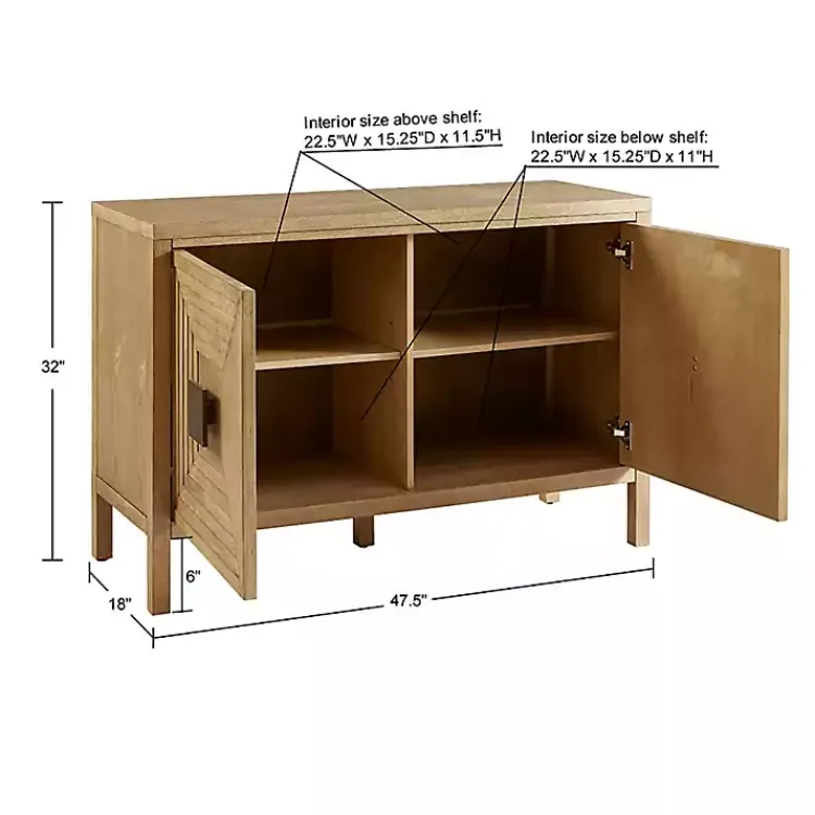 Entryway Furniture-Kirklands Home Wood Layered Doors Cabinet Brown