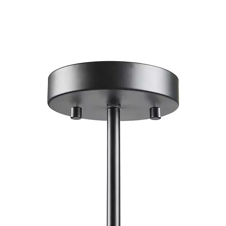 Chandeliers & Pendant Lighting-Kirklands Home Black Metal & Bowl Glass Shade 6-Light Chandelier